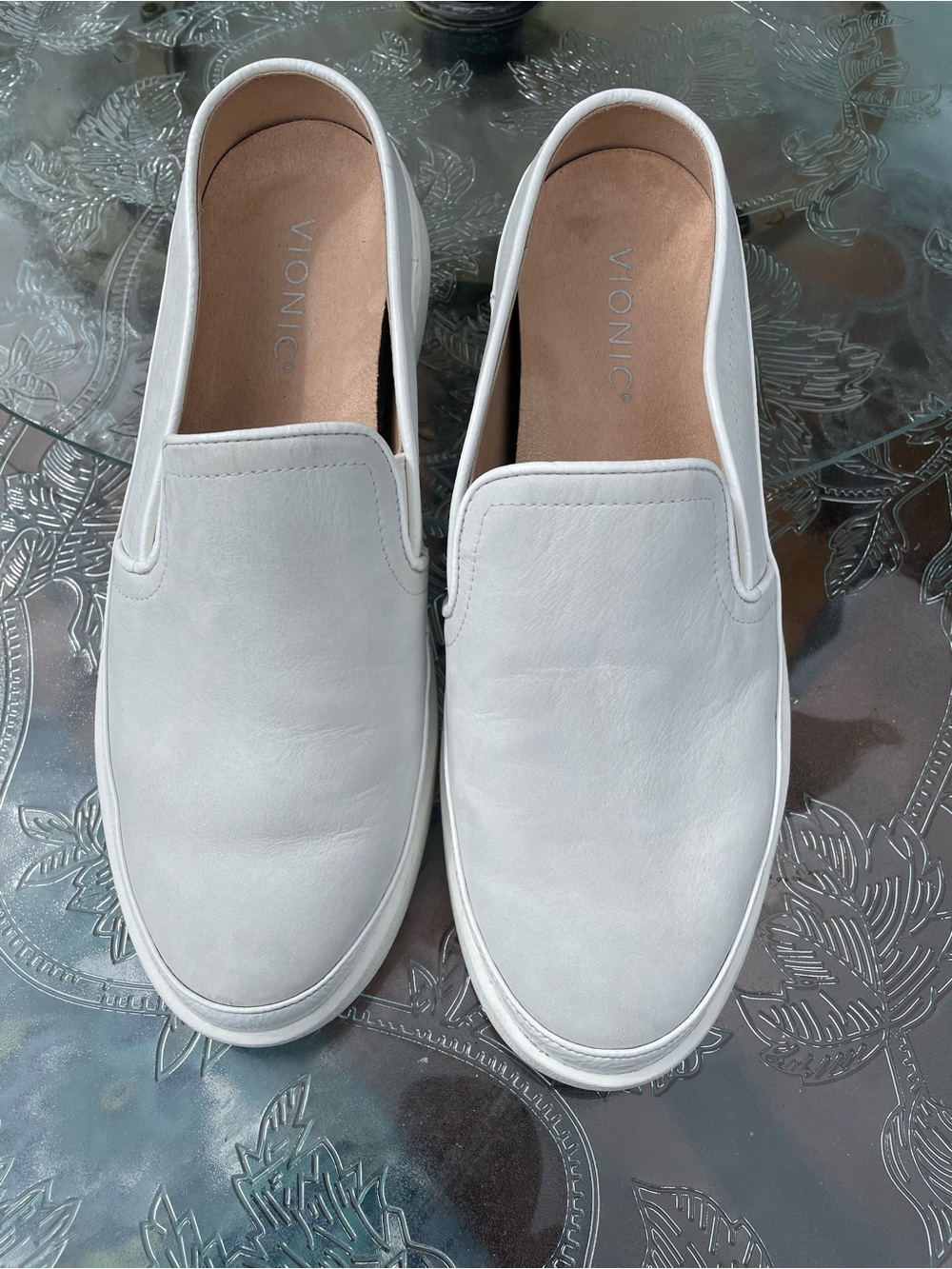 Vionic Effortless Nubuck Light Grey Leather Mule Sneakers Size 8.5 - Picture 5 of 16
